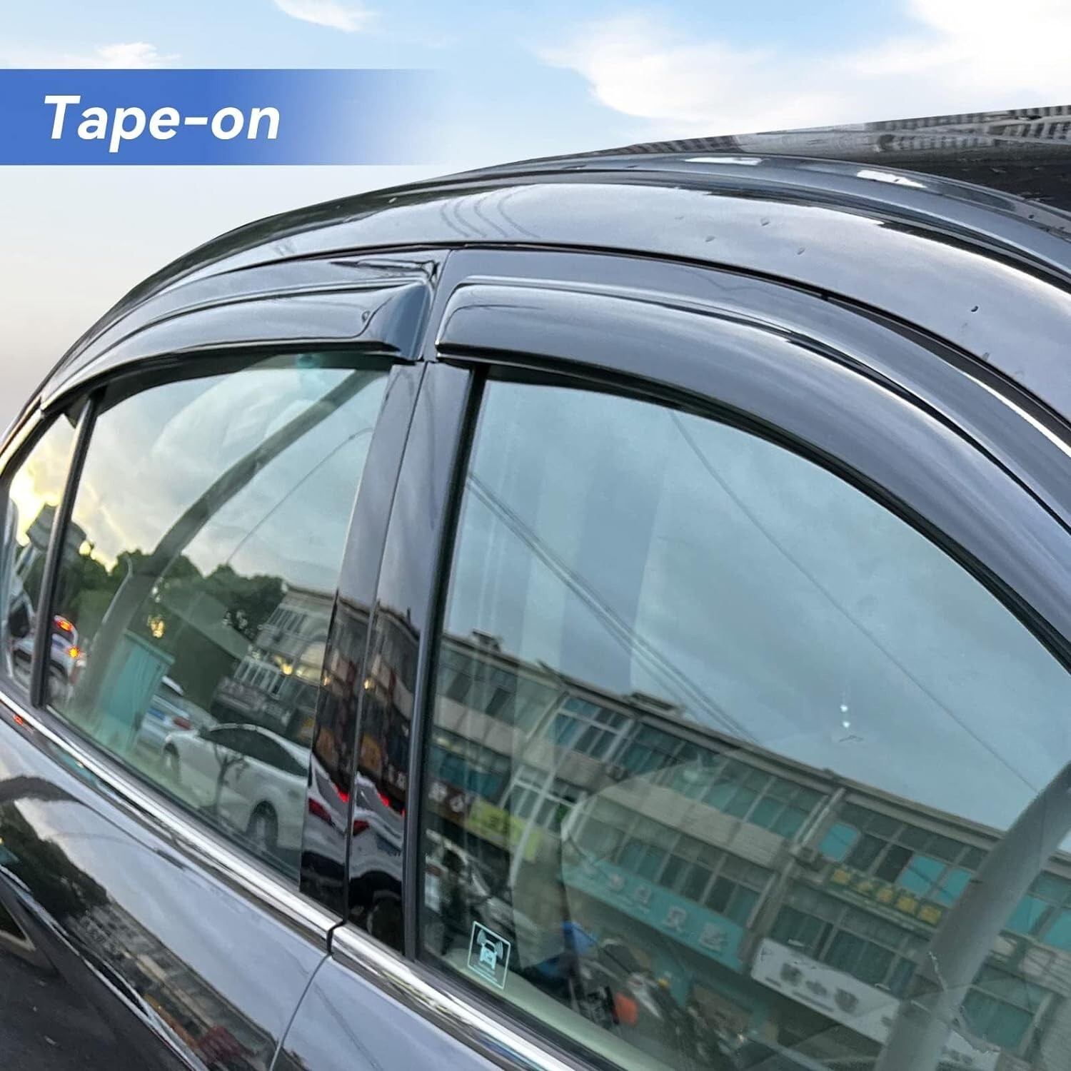 Window Visor Rain Guard OE Style Clip-on Smoked Tinted Fit Honda Accord 13-2017