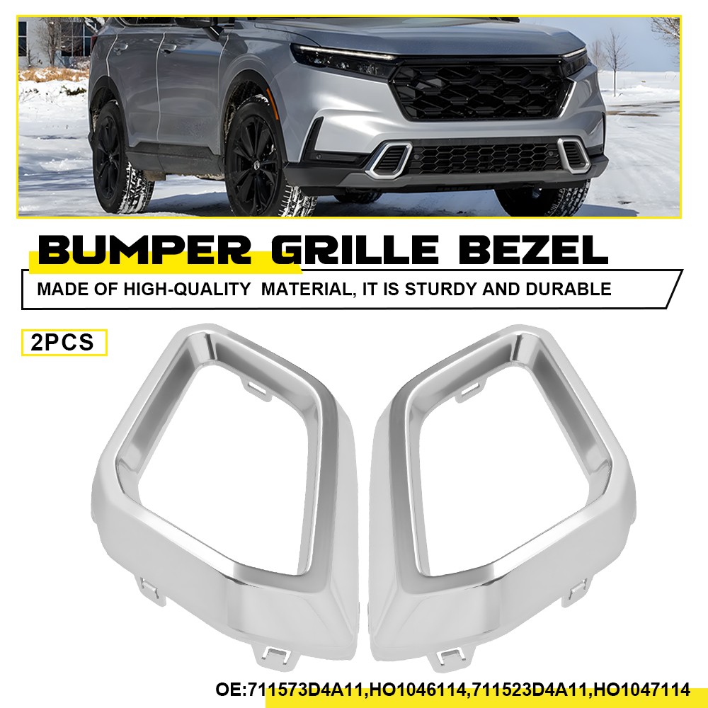 Chrome LH RH Bumper Grille Bezel 2PCS For 2023 2024 2025 Honda CR-V Hybrid Sport