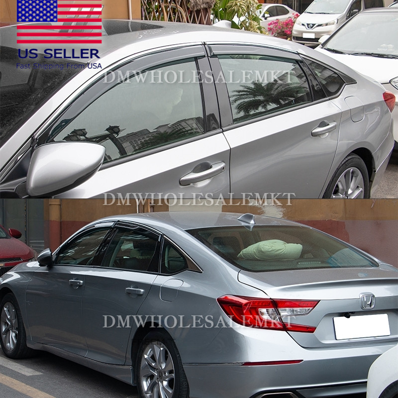 2018-2024 Honda Accord Window Visor Vent Rain Deflector Chrome 1yr WTY US seller