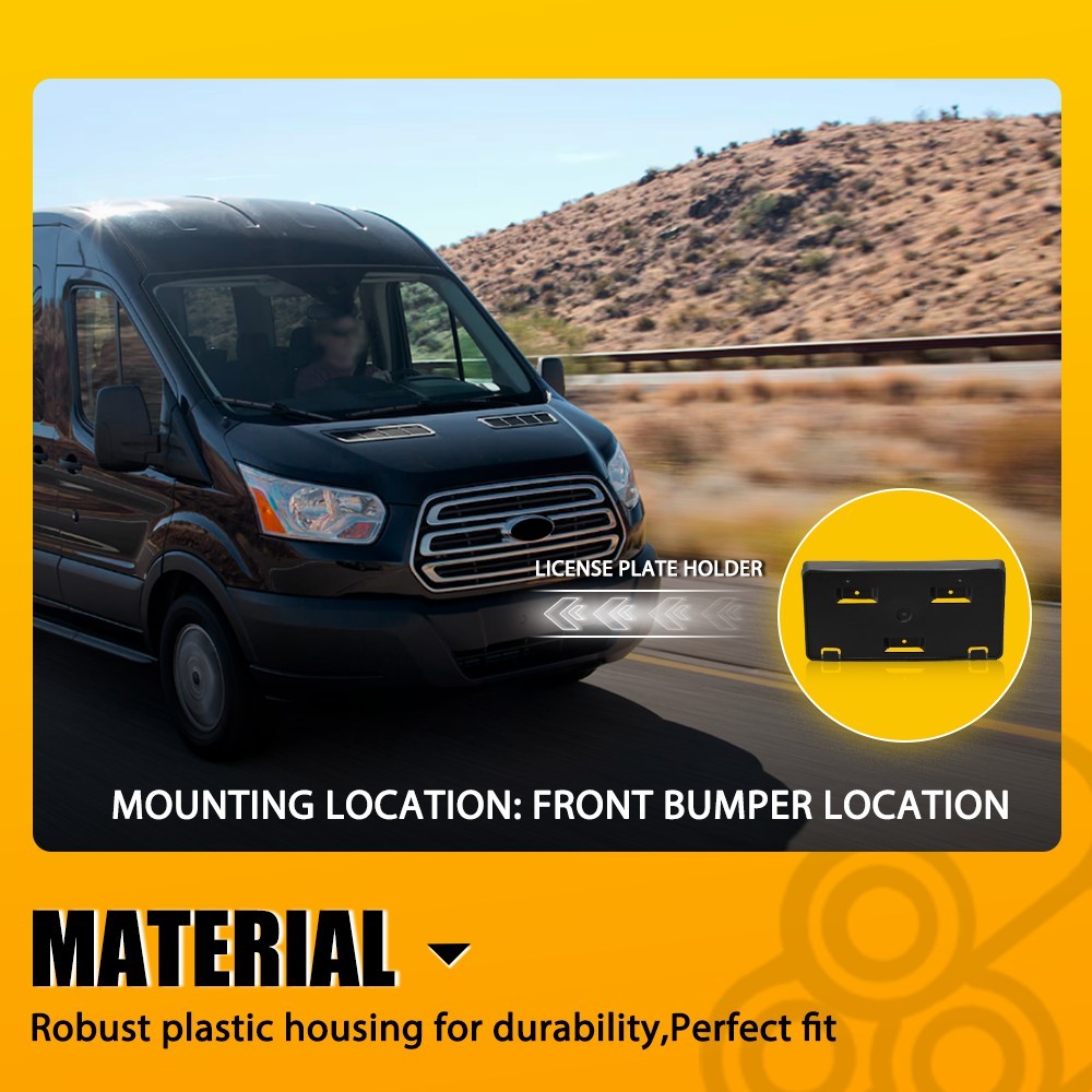 Front License Plate Bracket Plastic for 2015-2019 Ford Transit-150 Transit-250