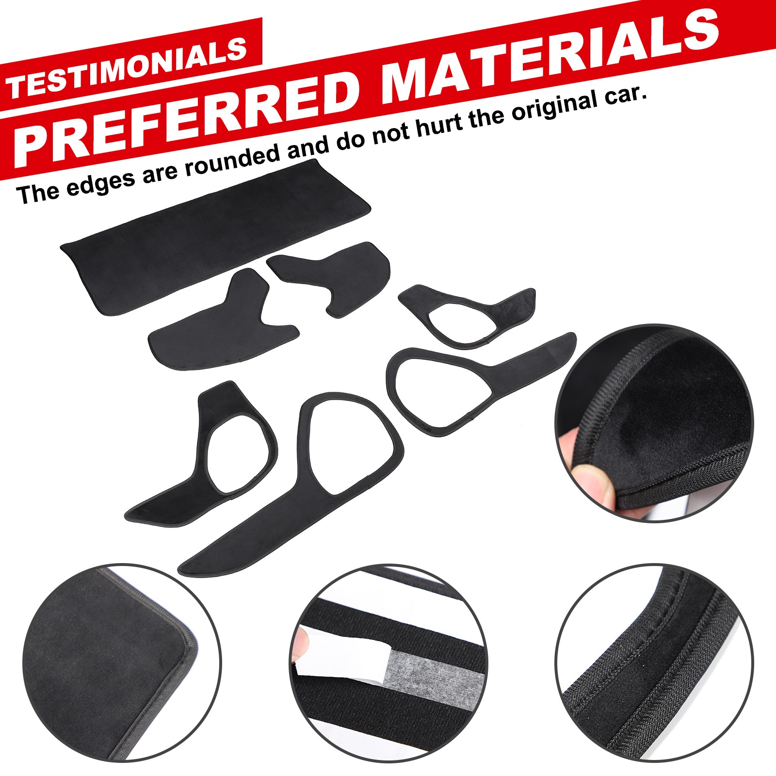 Car Inner Door Anti Kick Pad Protection For Hummer EV 2022-2024 Velvet Pad 7PCS