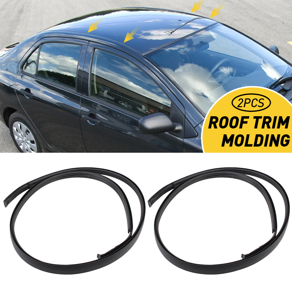 Left + Right Side Roof Drip Moulding Trim Set For Toyota Yaris Sedan 2007-2011