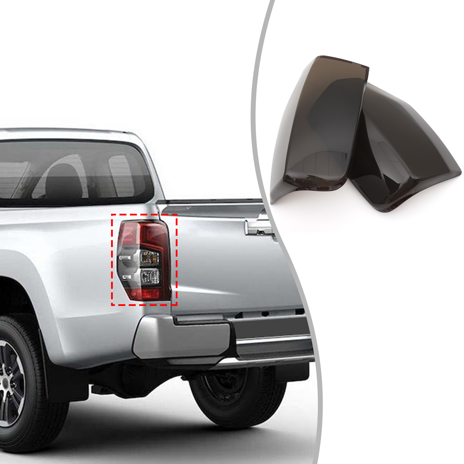 ABS Smoked Black Tail Lamp Light Cover Trim For Mitsubishi L200 2019+ US