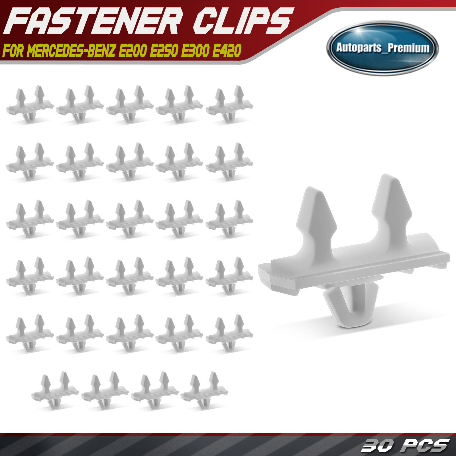 30x 25mm Nylon Door Moulding Retainer Clip for Mercedes-Benz E200 E250 E300 E420