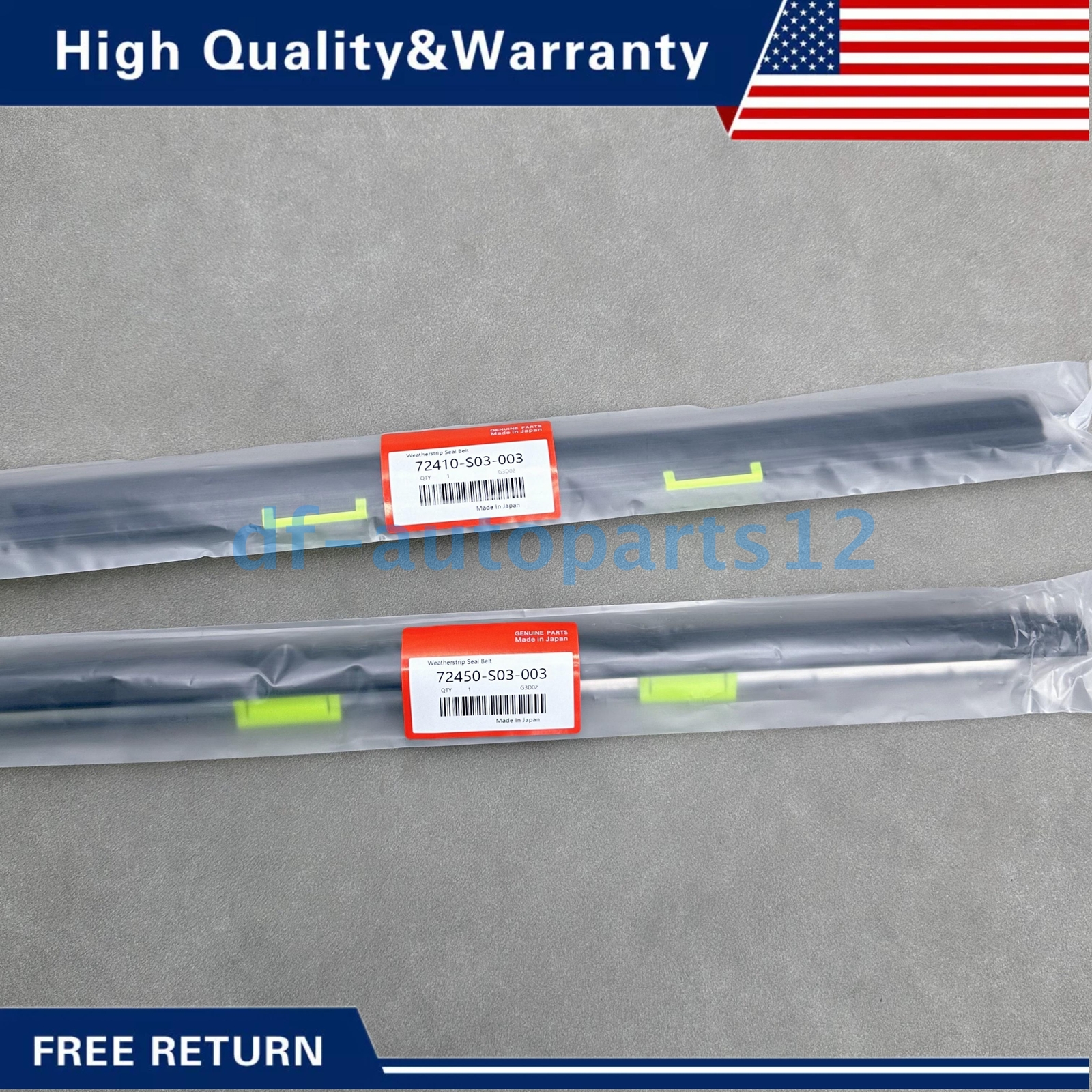 OEM 2PCS Door Weather Strip Window Belt Seal Molding Trim For 96-00 Honda Civic