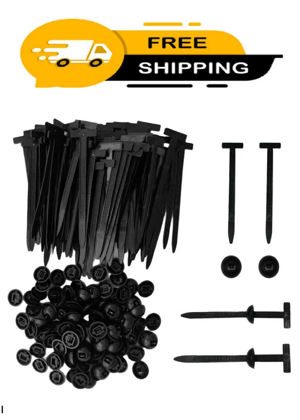 100Pcs Automotive Nylon Cable Tie Fastener Kit – Universal Car Zip Tie Buckle