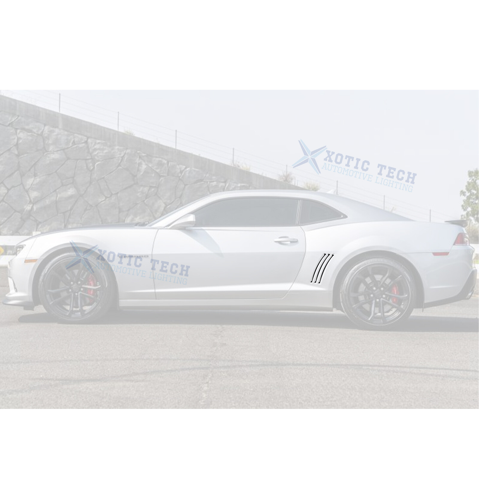 For Chevrolet Camaro 2010-2015 Matte Black Side Body Vent Strip Insert Decals 6X