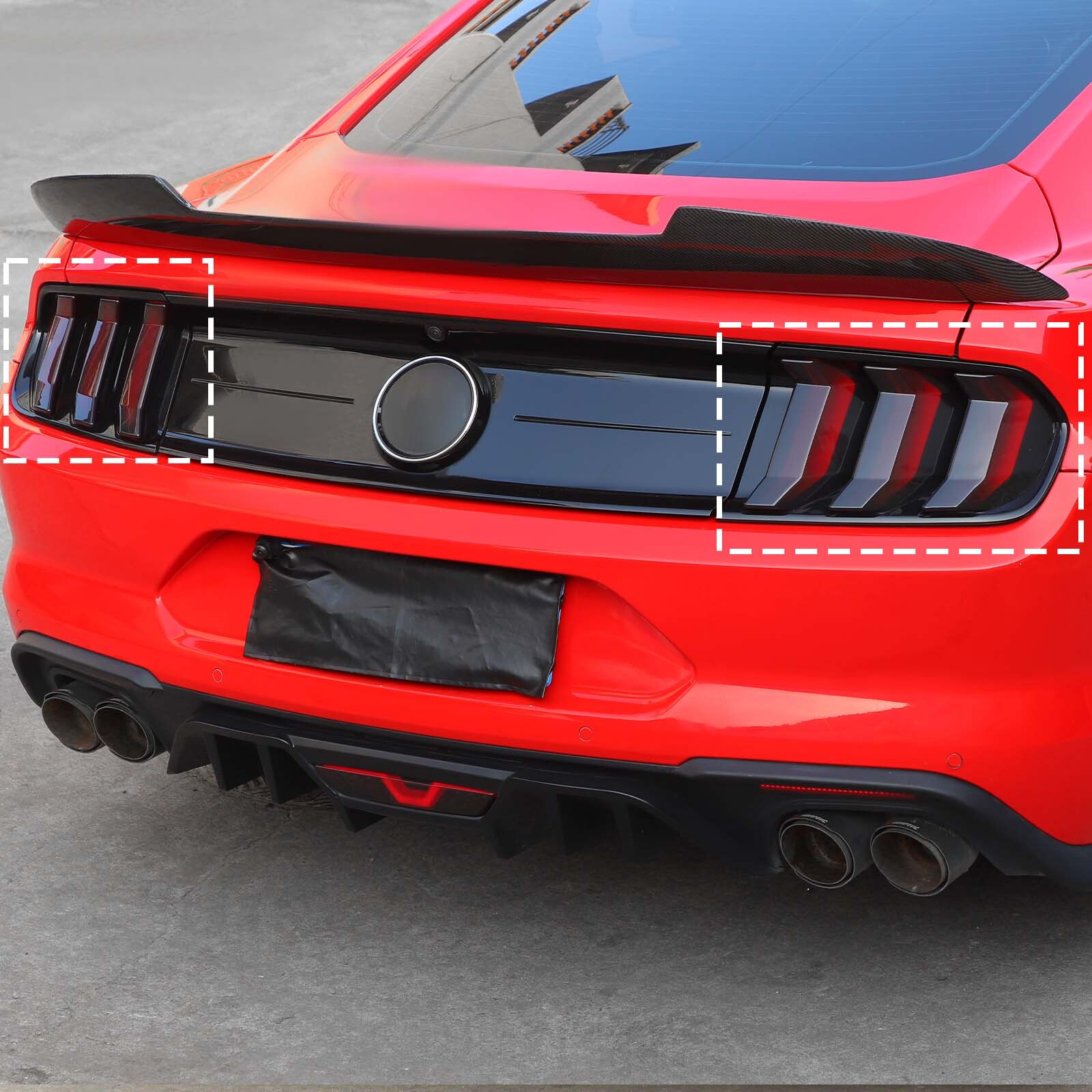 Smoke Black Taillight Lamp Light Cover Guard Decor Trim Molded for Ford Mustang