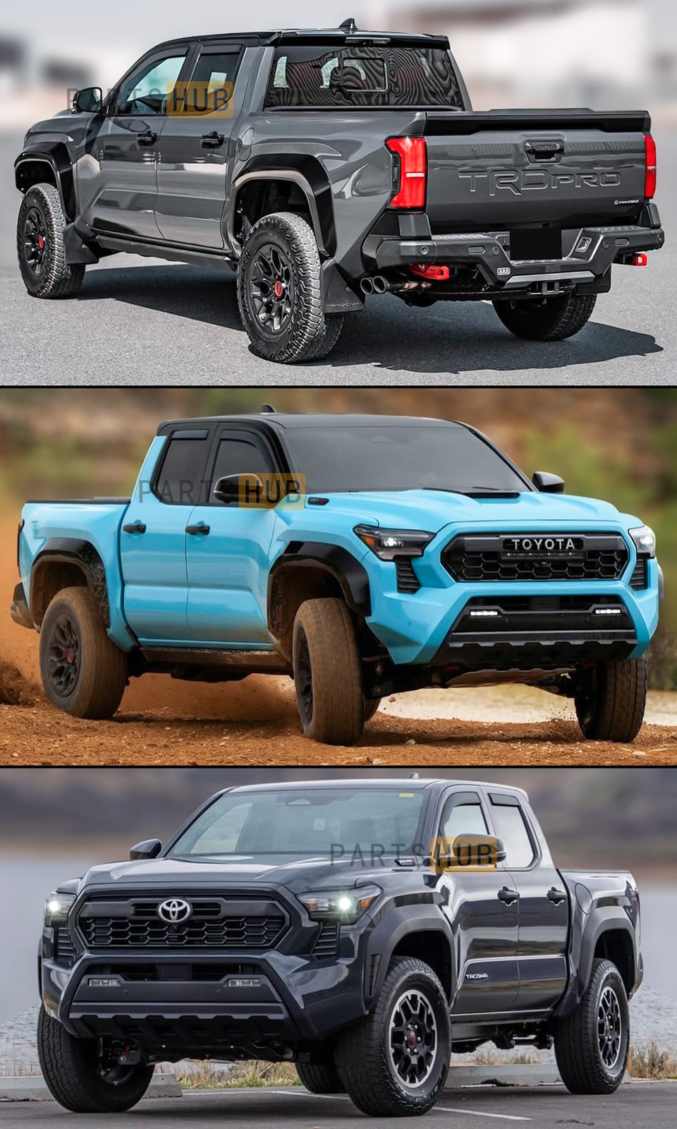 For 2024-2026 Toyota Tacoma Crew Cab In-Channel Rain Guards Window Visors