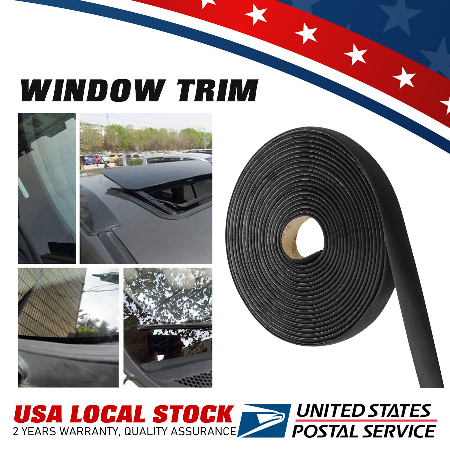 For front,rear windshield 13ft black Durable car seal strip Waterproof Anti-dust