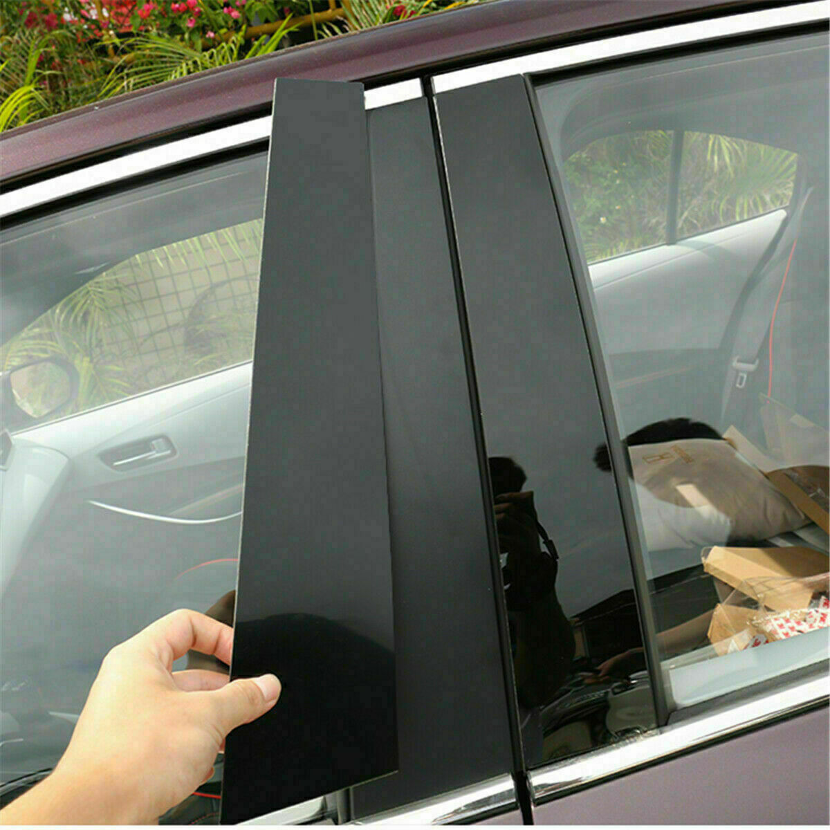 6pcs Piano Black Pillar Posts For 2011-2021 Dodge Charger Door Cover Panel Trim