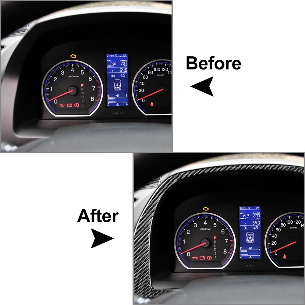 Carbon Fiber Interior Dashboard Frame Cover Trim Fit Honda CR-V CRV 2007-2011