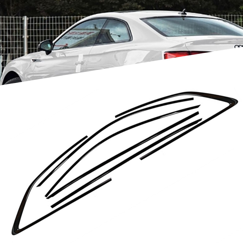 Chrome Black For Audi A5 S5 RS5 Coupe 2017-24 Car Window Strip Cover Decor Trim