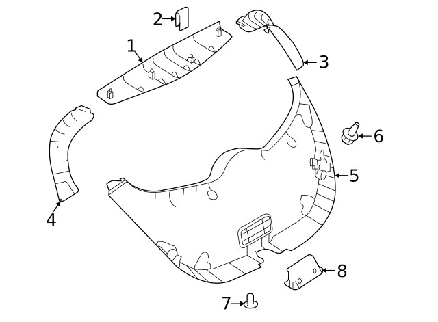 Genuine Nissan Lower Gate Trim 90901-5SA0A