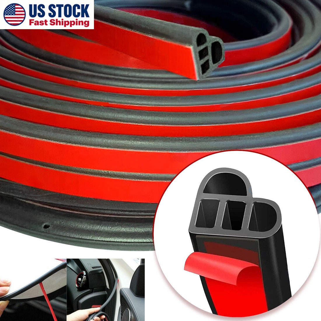 33Ft/10M L Shape Car Door Rubber Seal Strip Hood Trim Edge Moulding Weatherstrip
