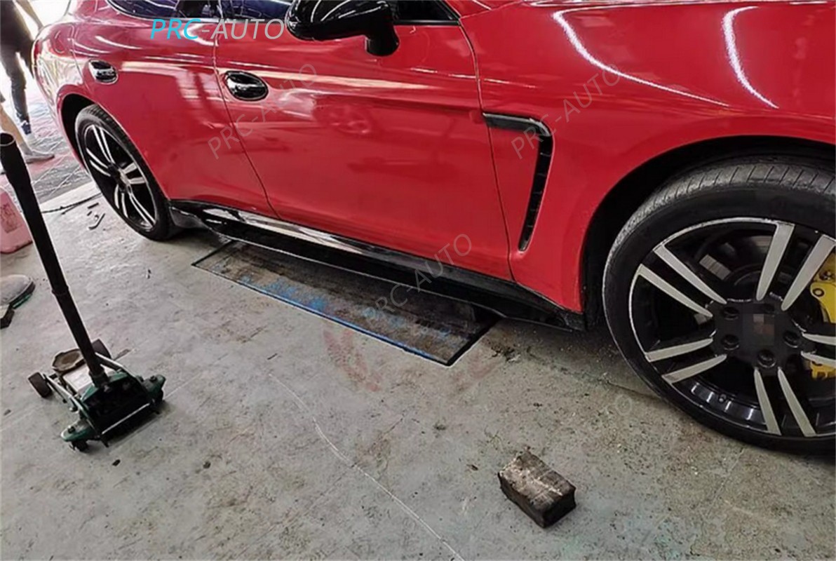 Real Carbon Fiber Sideskirts Spoiler Trim For 2014-2016 Porsche Panamera 970.2
