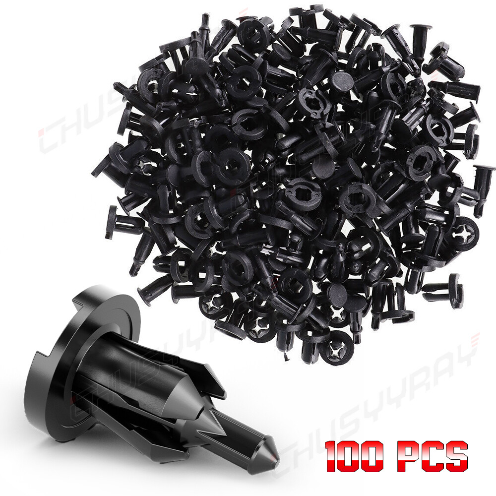 100pcs/Set Plastic Rivet Car Fender Bumper Push Pin Clips 10mm Hole For Honda