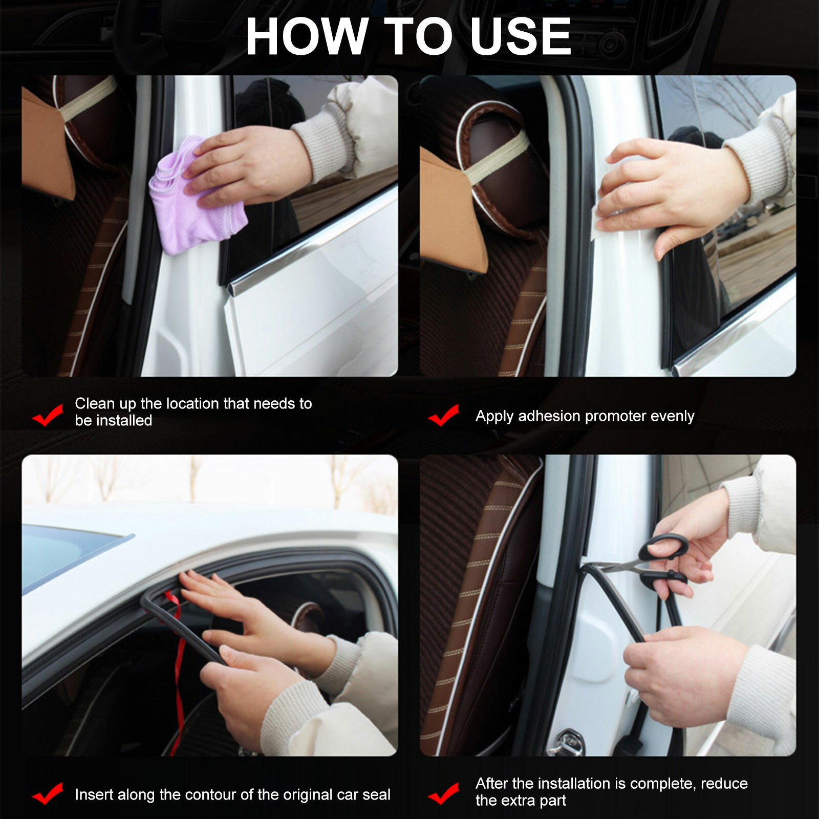 Universal Car Door Rubber Weather Seal Hollow Strip Weatherstrip 16FT 5M L-Shape