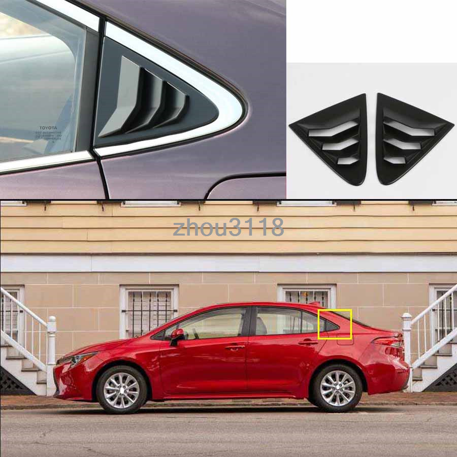 2pcs Matte black Rear Triangle False Window Decoration For 2020 Toyota Corolla