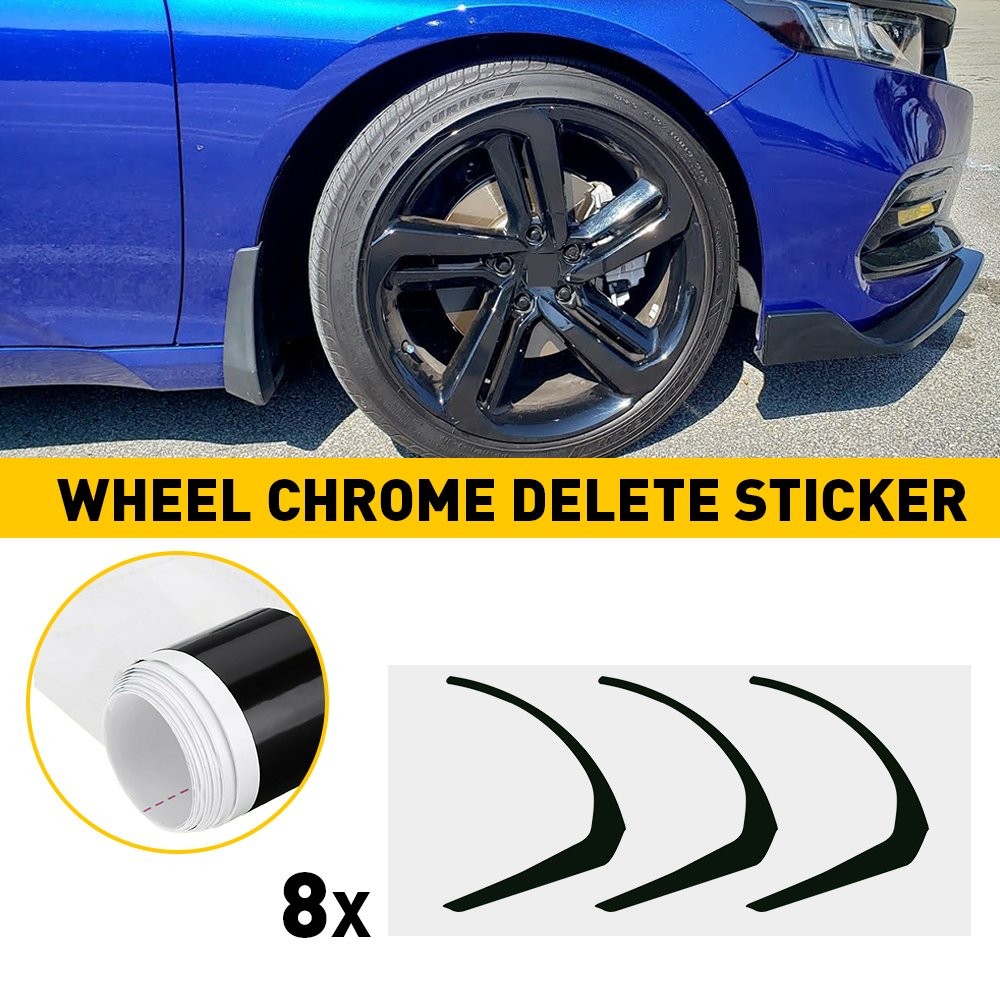 8X Wheel Chrome Vinyl Sticker Delete 18-22 For Honda 19″ Accord Sport Wheel Rim