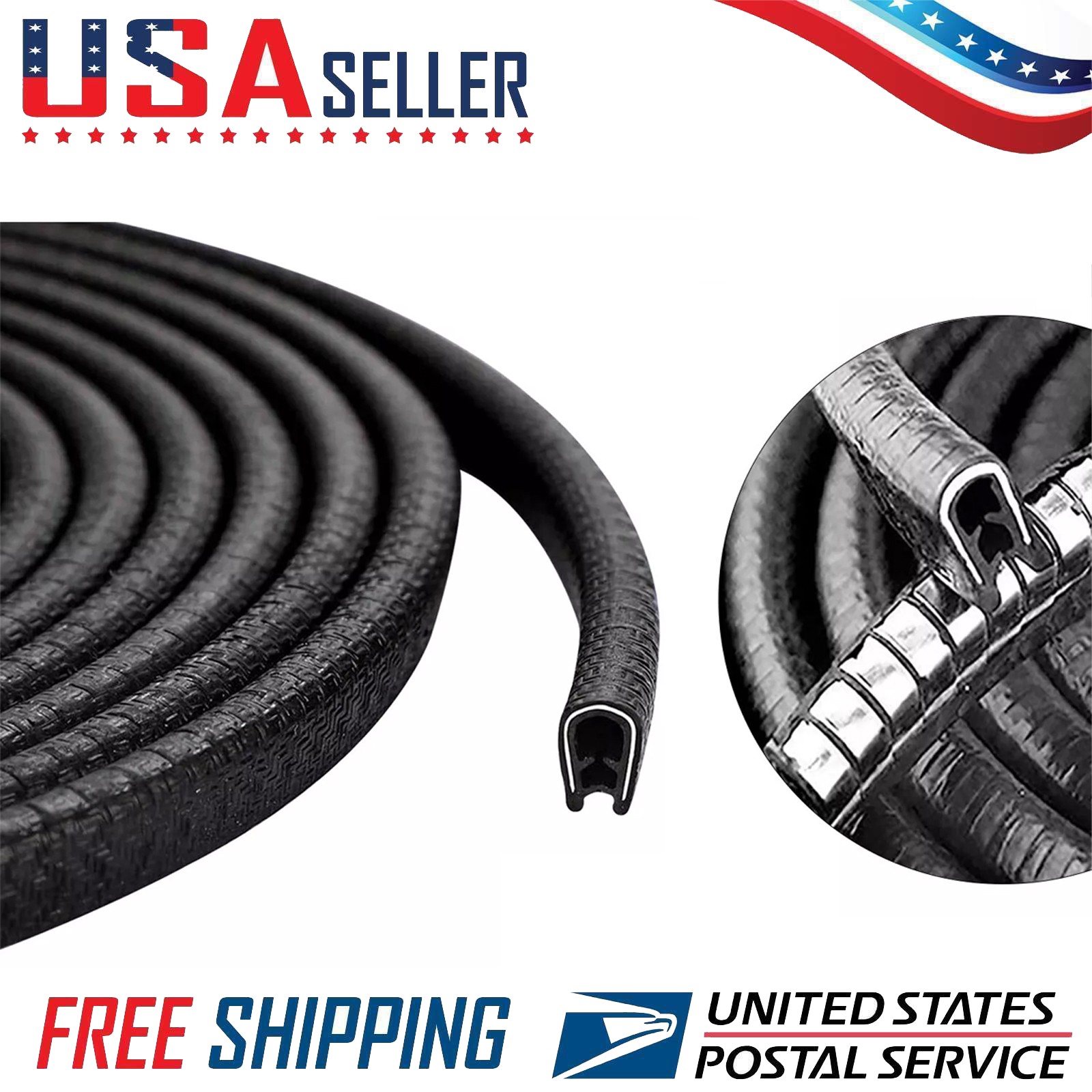 20ft U-Shape Car Door Edge Guard Molding Trim Rubber Edge Strip Seal Protector