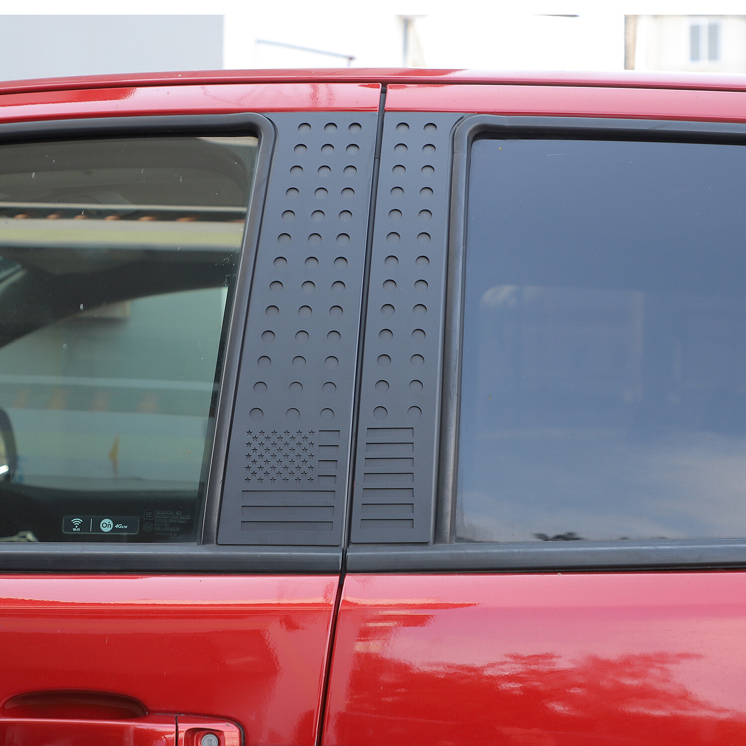 Alloy US Flag Style Window Pillar Posts Cover For Chevy Colorado/GMC Canyon 14+