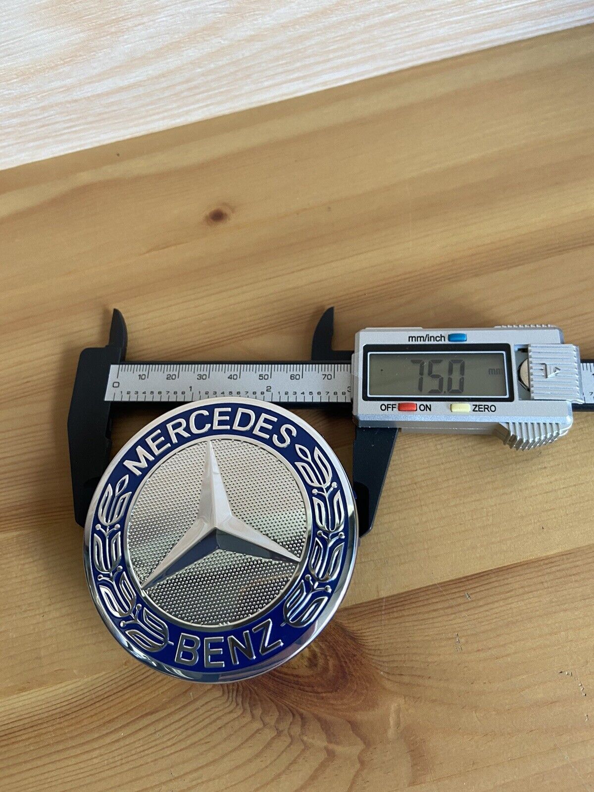 4x For Mercedes Wheel Center Caps Dark Blue 75mm Rim Emblem OEM Hubcaps Cover
