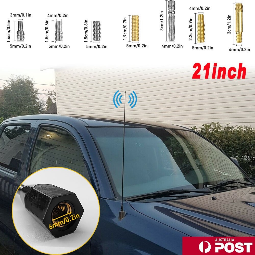 1-10Set Radio Stereo 21″ Stereo Antenna FM AM Long Aerial Patch For SUV Vehicle