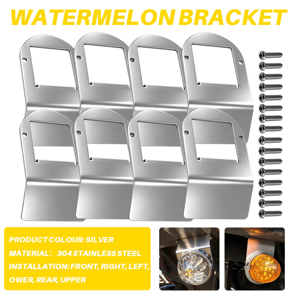 8x Clamp Style Watermelon Lamp Mount Bracket Stainless Steel For Truck Trailer