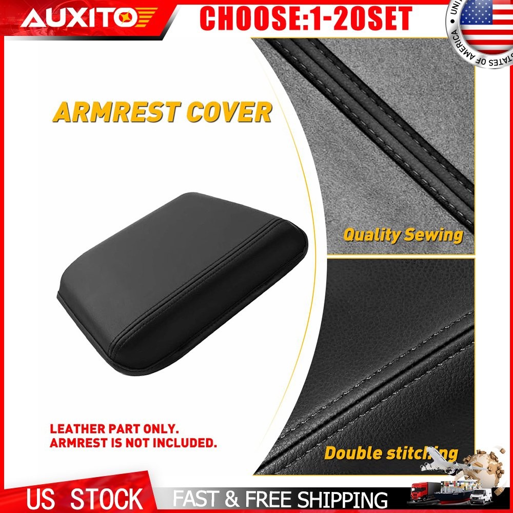 Fit Toyota Tacoma 24+ Custom Black PU Leather Center Console Armrest Pad 1-10X