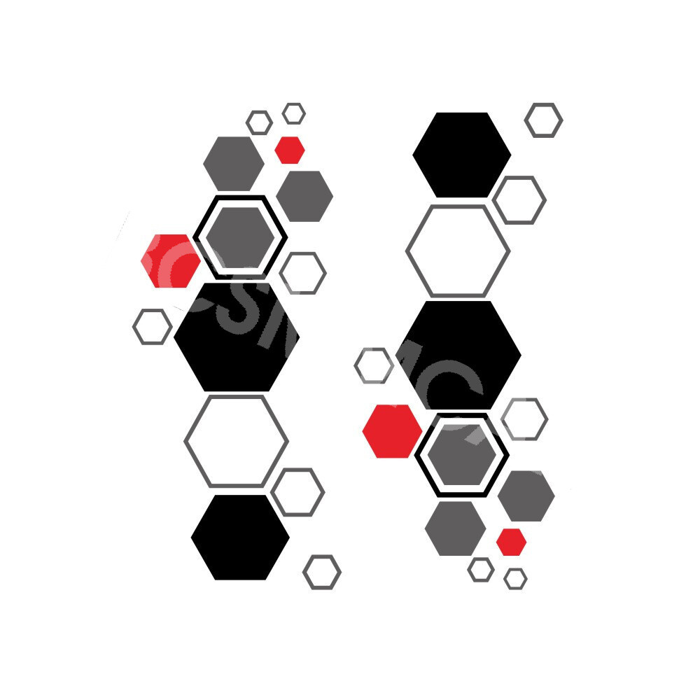 Car Hexagon Honeycomb Side Stickers Decals Graphics Vinyl Decorative Waterproof
