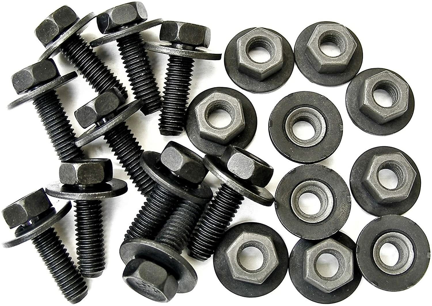 Metric Body Bolts & Nuts M6-1.0 x 20mm 10mm Hex (Qty 10 ea) #2119 (1906/1922)T