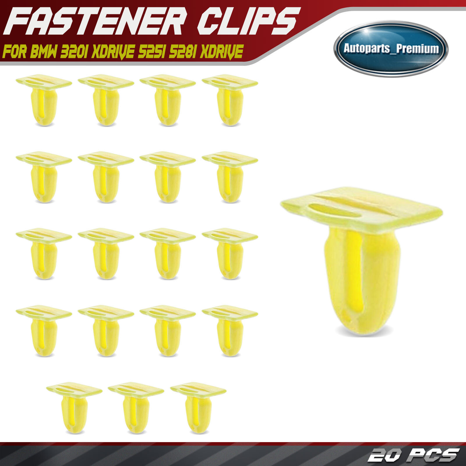 20x 6mm Nylon Door Sill Clip Fasteners for BMW Vehicles 99-10 12-19 51478244458