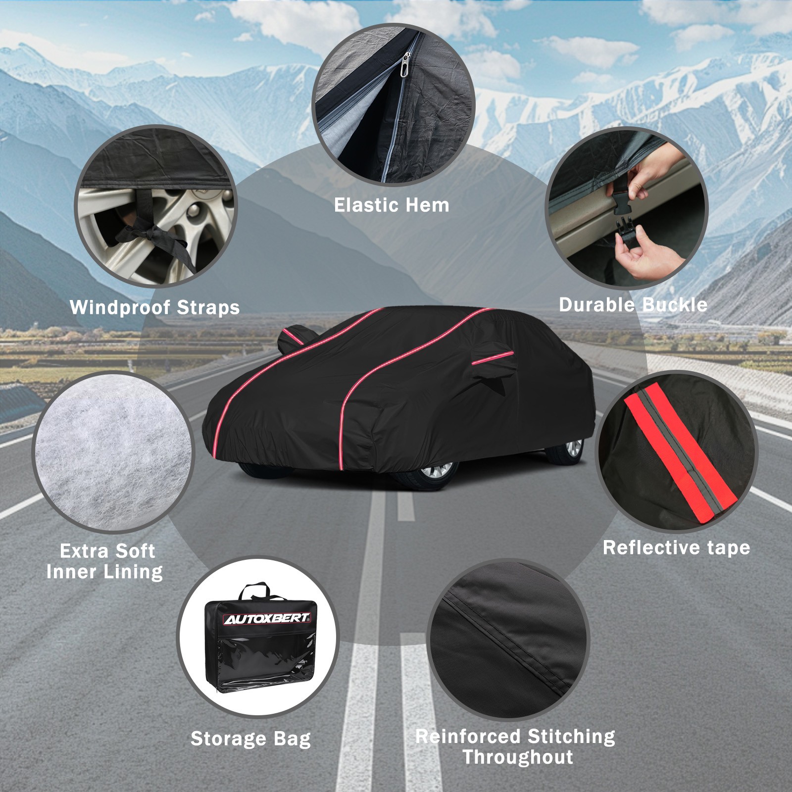 Heavy Duty Outdoor Car Cover Dust UV Protection 100% Waterproof For Honda Accord