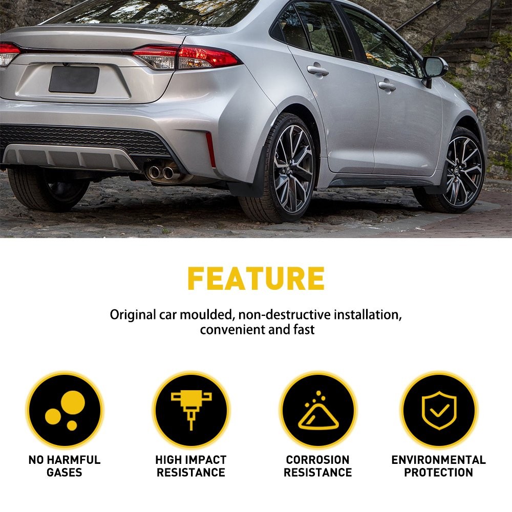For Corolla Toyota 2020-2011 Protective Guards Splash Flaps Mud Mudguards 4Pcs V
