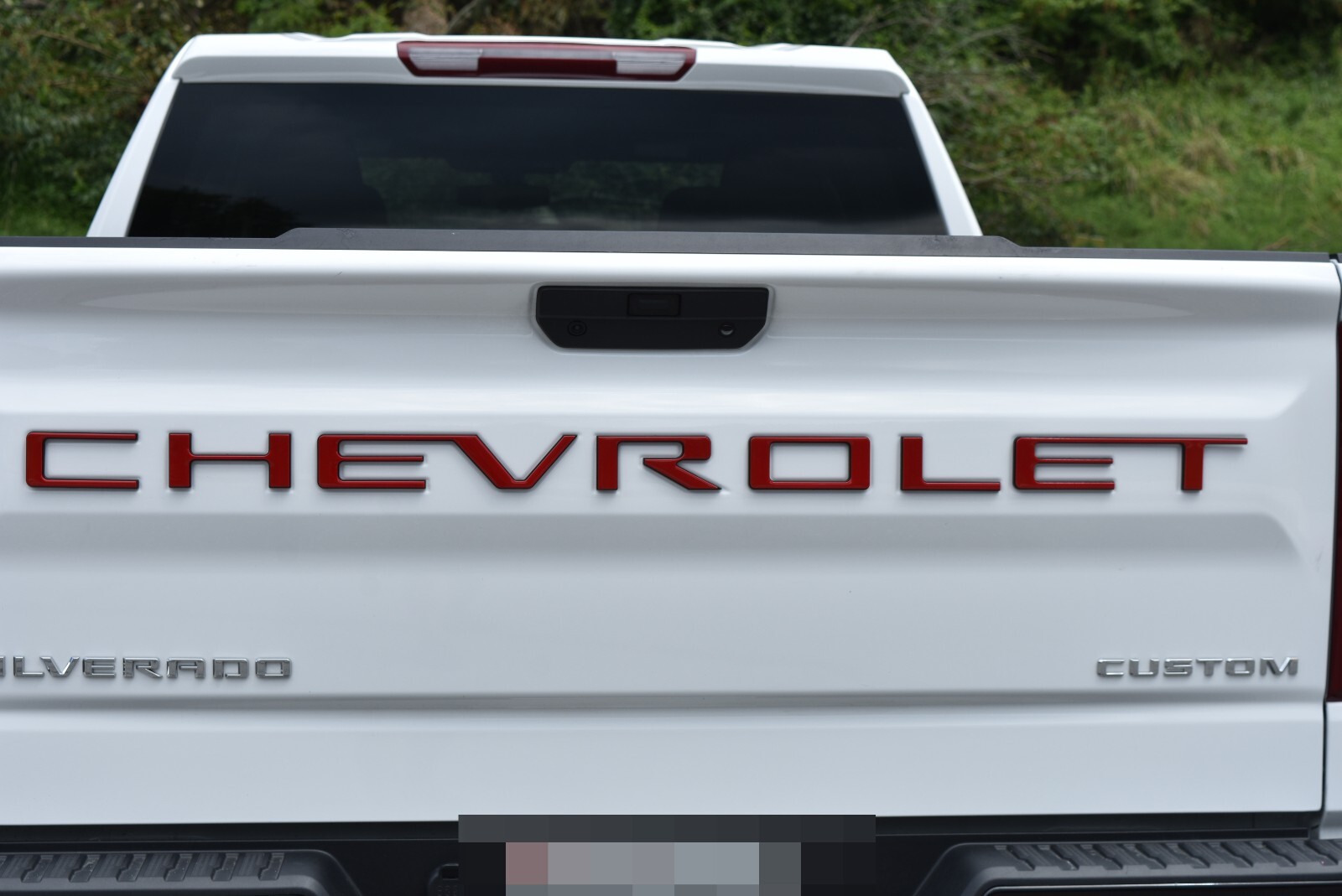 0.3in Red Black RAISED TAILGATE LETTERS FOR 2019-24 CHEVROLET SILVERADO