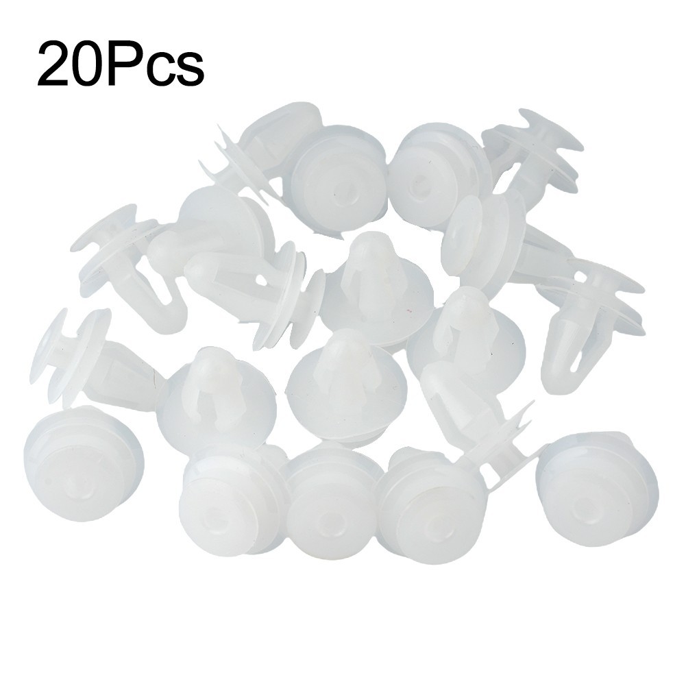 Rivet Fasteners Clips Trim Panel White 20pcs 9mm Bumper Retainer Car Door