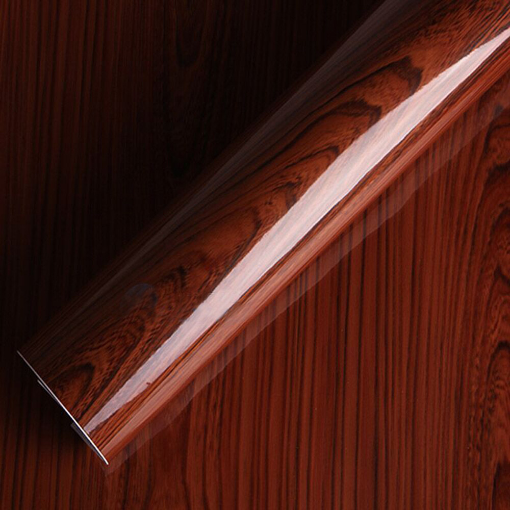 Glossy Simulation Wood Grain Sticker Vinyl Decal DIY Film Wrap Car Interior Trim