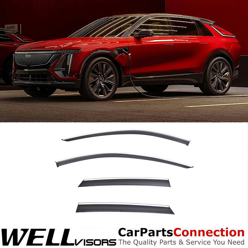 Wellvisors For Cadillac Lyriq 2023-2025 Window Visor Deflector with Chrome Trim