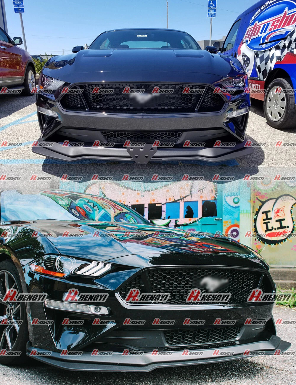 Fits 18-22 Ford Mustang GT Style Front Bumper Splitter Lip Unpainted PP US NEW