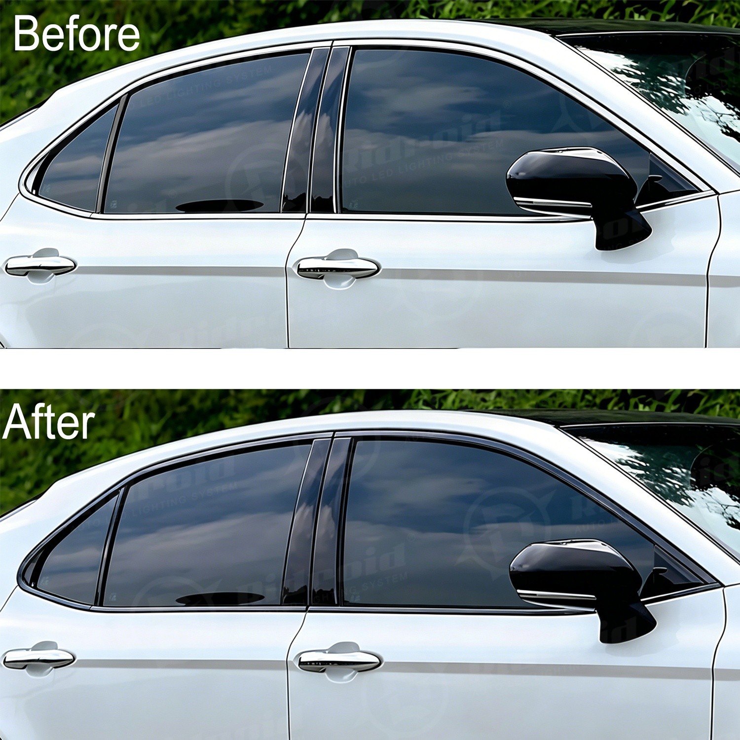 Chrome Delete Blackout Overlay For 2018-24 Toyota Camry Window Trim Left+Right