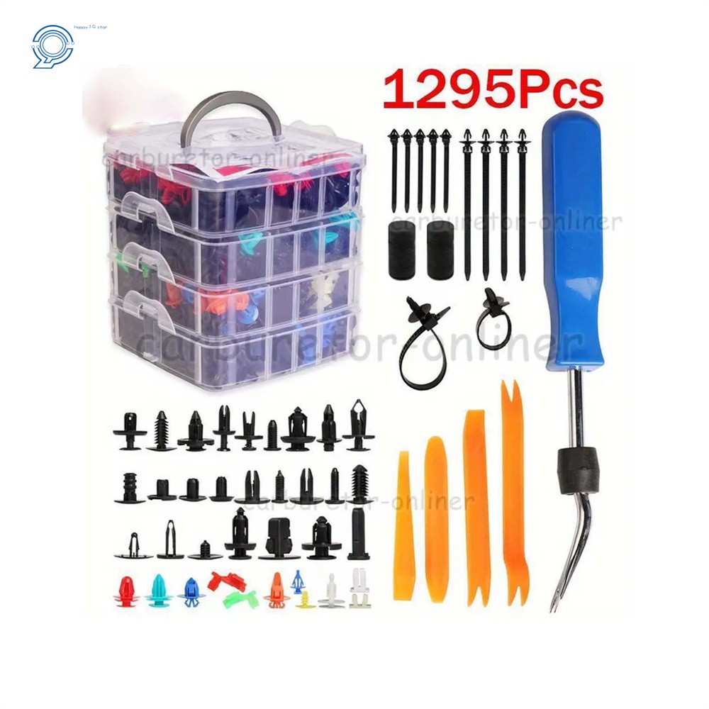 1295P Car Retainer Auto Fasteners Body Plastic Trim Clips Pin Rivet Bumper Kit