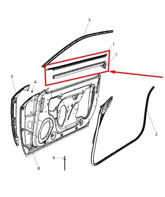 2008-2014 Dodge Challenger Front Left Door Belt Weatherstrip Pair 55399123AF OEM