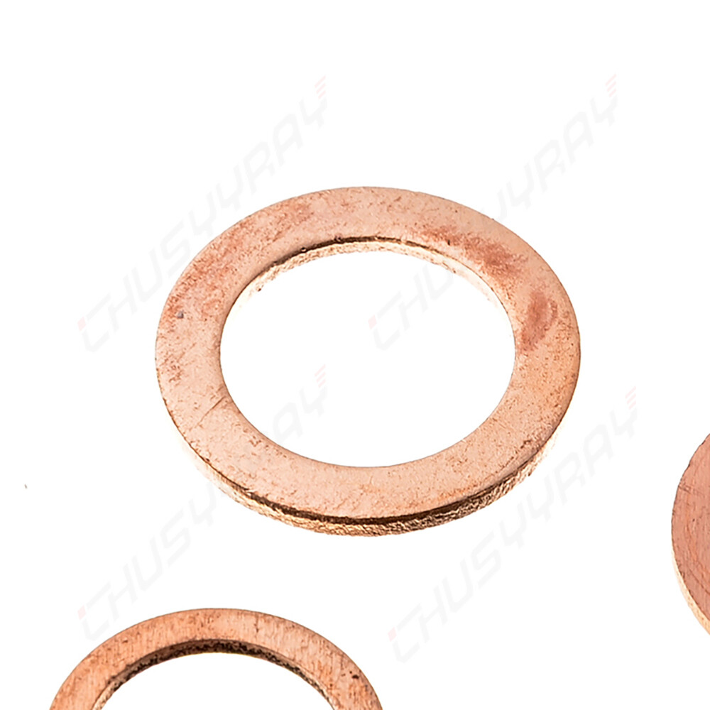 200PCS Solid Copper Crush Washer Gasket Set Flat O-Ring Seal Assortment Kits