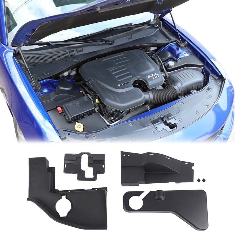 4xSet Black Engine Wire Dust Coolant Tank Accessories Cover for Dodge Charger15+
