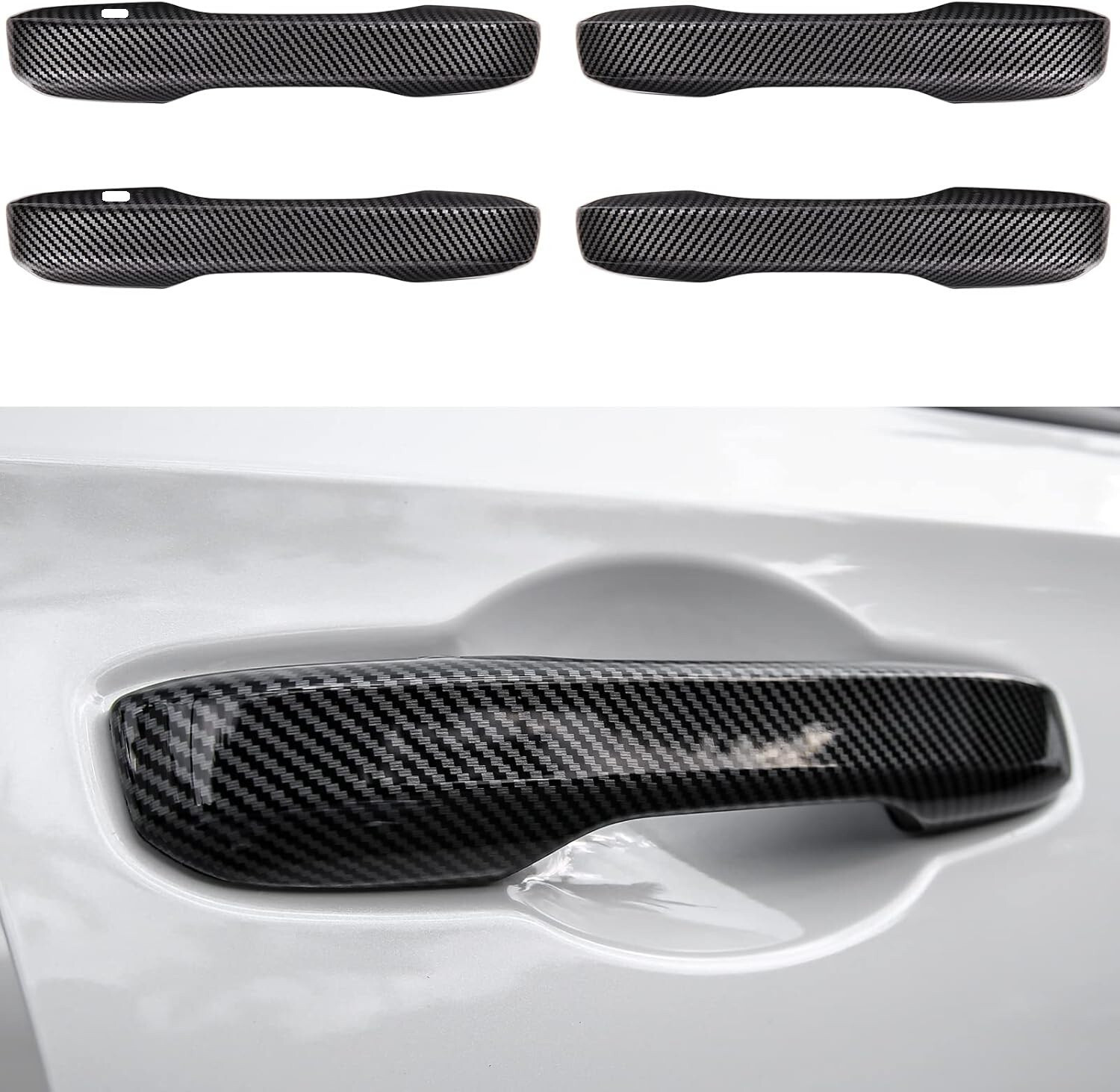 For 2022-2025 Honda Civic Carbon Fiber Print Look 4Dr Handle Covers W/ Smartkey