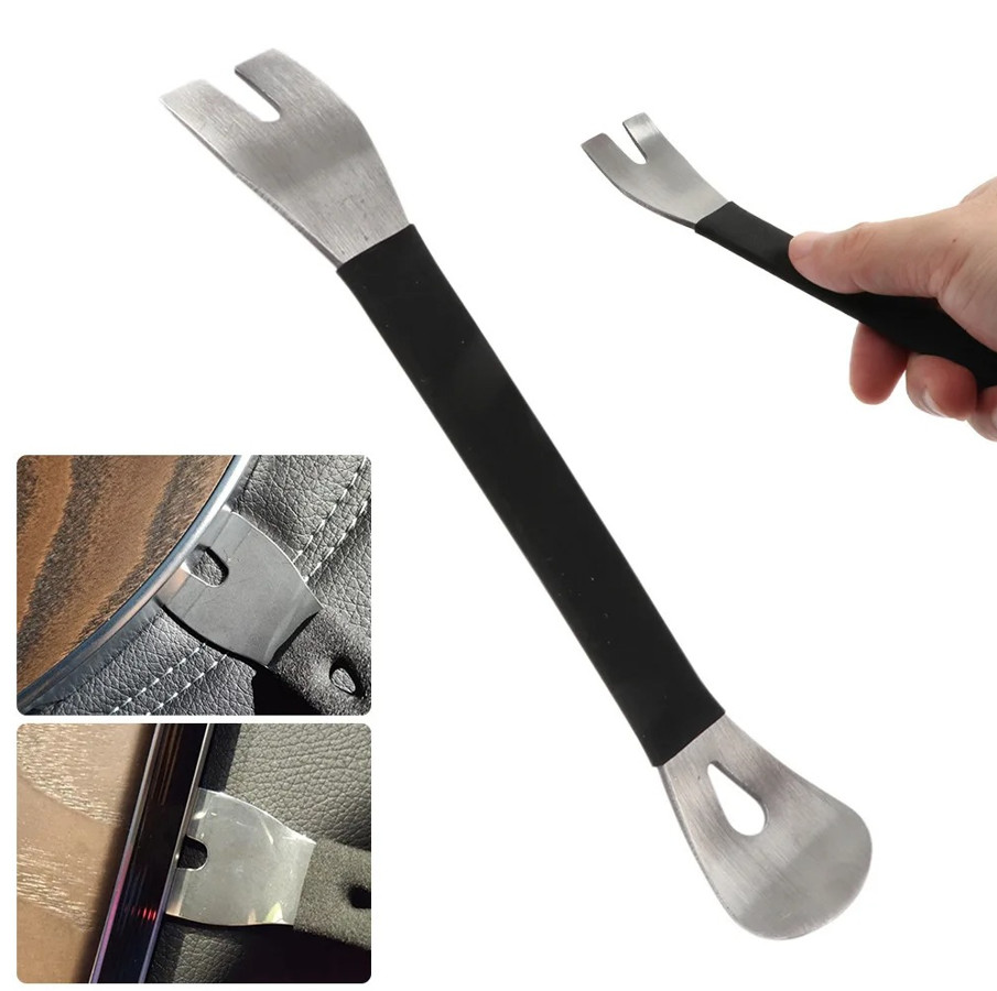 2pcs Pry Bar Set – Anti-Slip Handle Nail, Trim & Car Radio Removal Tool – NEW