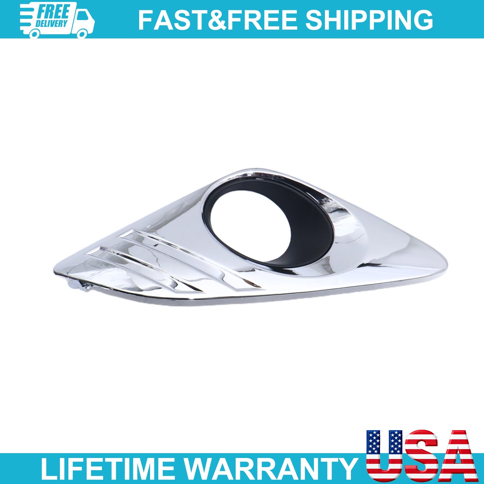 Fog Light Bezel Trim Set For 2012-2014 Toyota Camry Left Right Chrome 2Pc