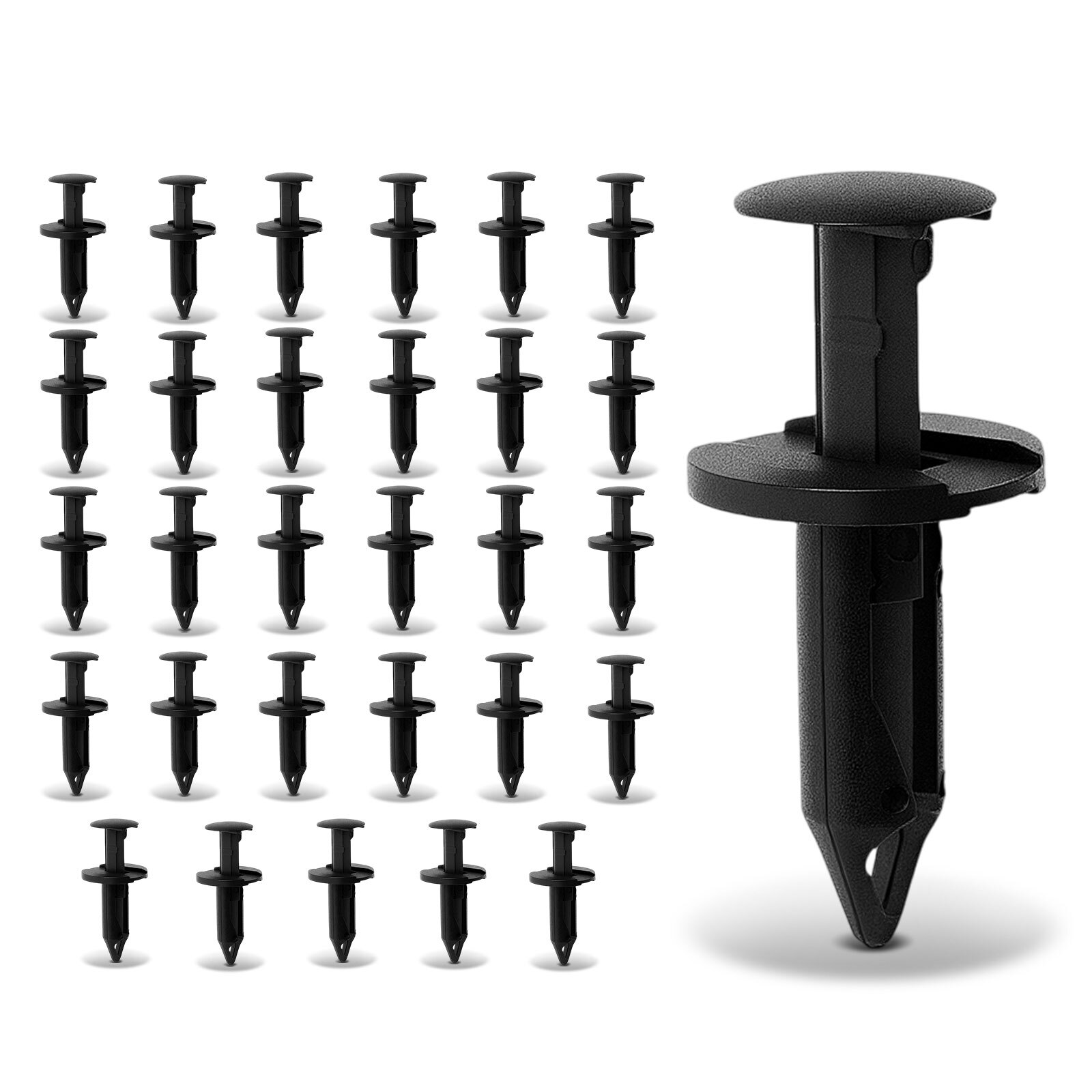 30Pcs 1/4 in Nylon Retainer Clip Push-Type for GM Chrysler Chevy Jeep Dodge Ram