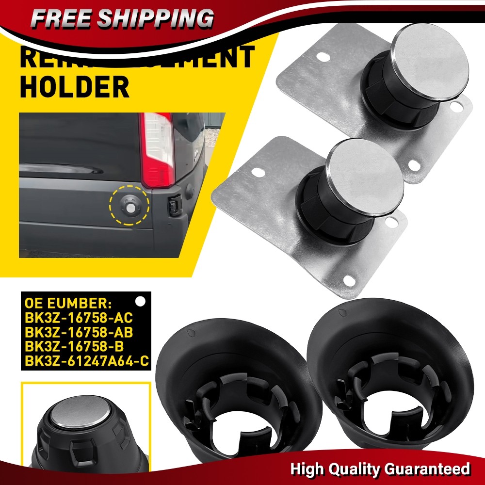 2X Rear Door Bumper Reinforcement Holder w/Cover For Ford Transit 150/250/350